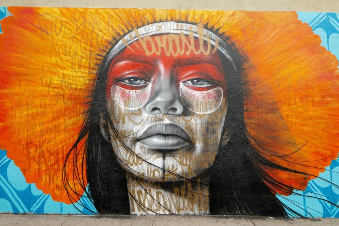 Visage aux couleurs tribales — Peinture