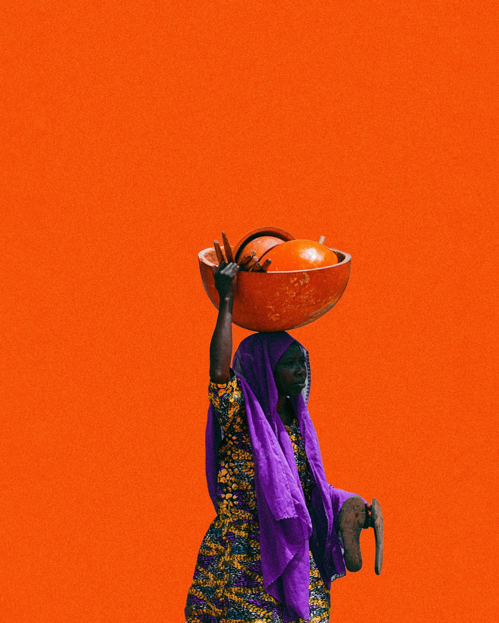 Porteuse au bol orange — Digital