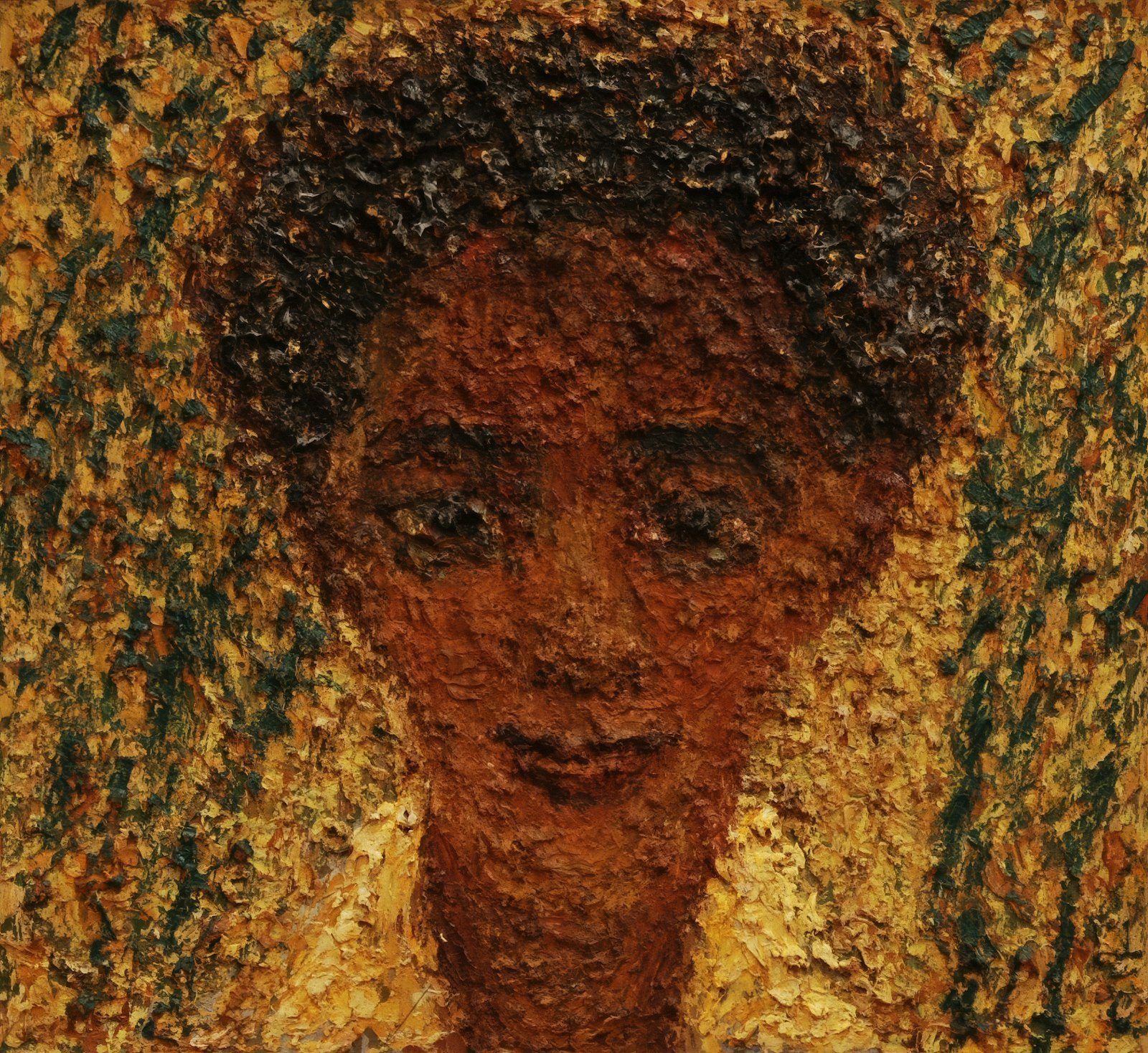 Visage doré — Peinture