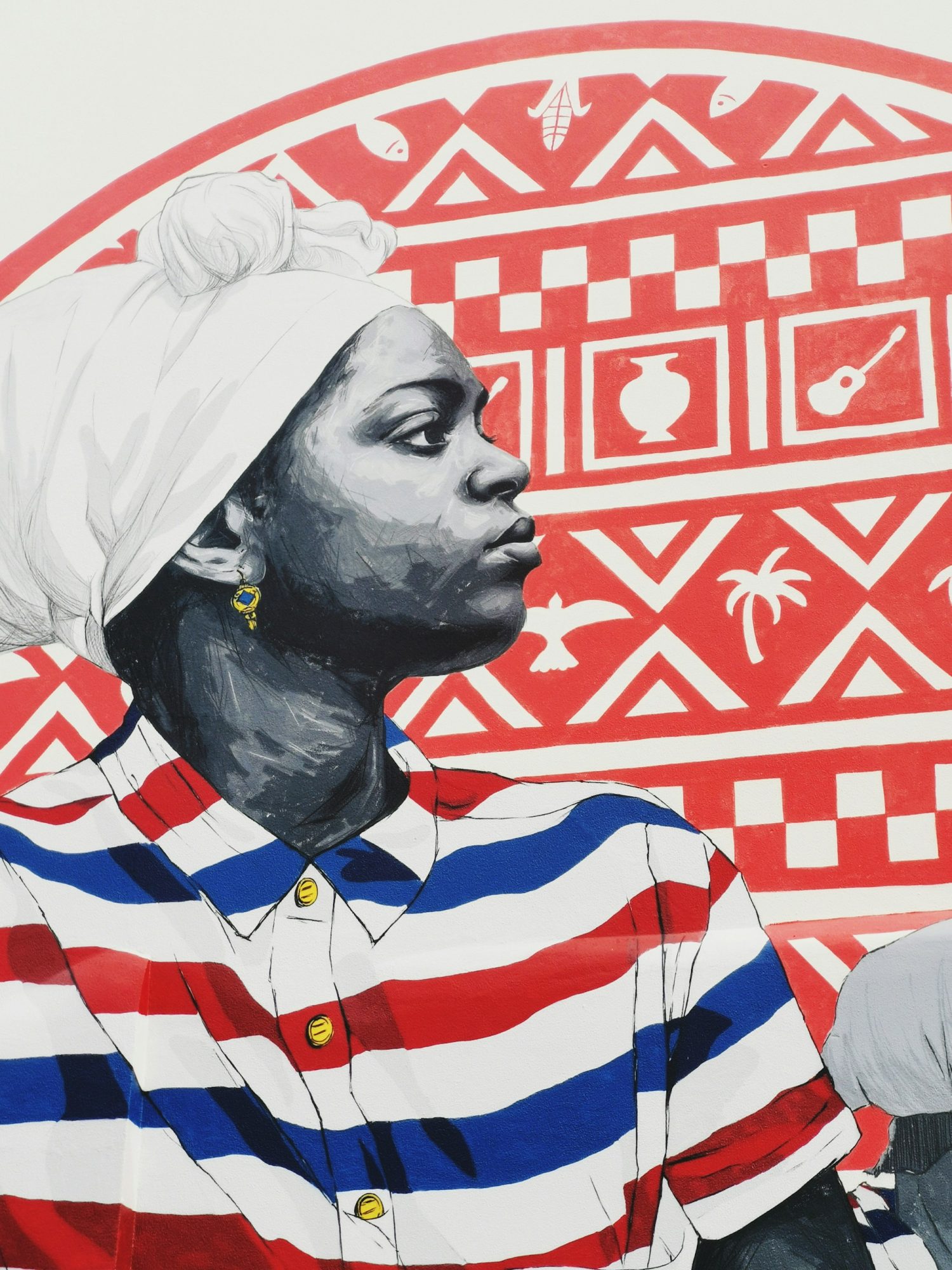 Femme au turban rayé — Peinture