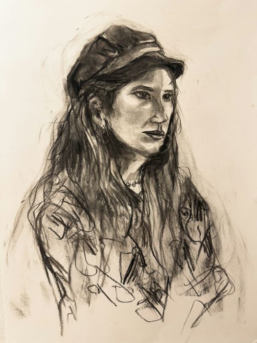 Femme à la casquette — Crayon
