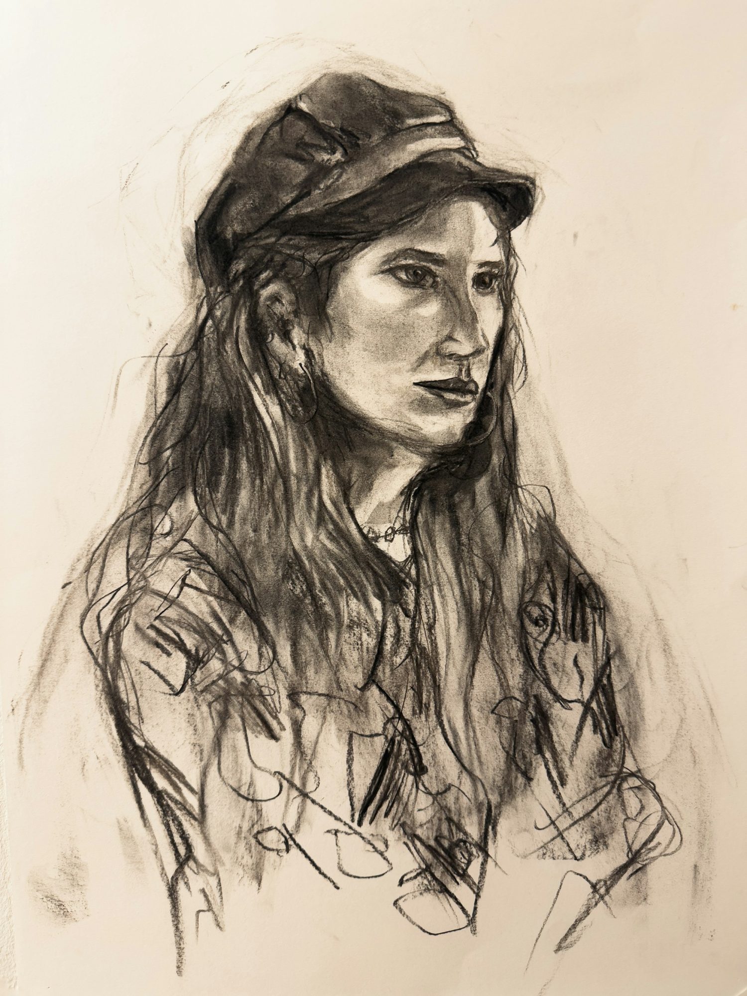 Femme à la casquette — Crayon